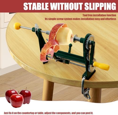 Peeler, Fruit Peeler Machine with Hand Crank, Stainless Steel Corer Slicer Peeler, Manual Fruit Peelers, Labor Saving Fruit Peeler for Orange Pear, 25cm in Length