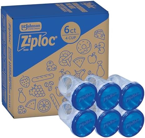 Twist N Loc Food Storage Meal Prep Containers, Medium, 6 Count