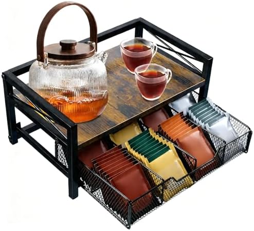 Tea Holder Organizer,Wood Tea Box Organizer Storage Box