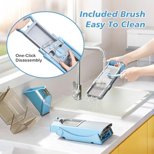 Upgraded Safety Vegetable Slicer and Chopper, Adjustable Vegetable and Food Processor, Potato and French Fry Cutter, No Blade Replacement Required, Kitchen Cutting Tool. - Image 4