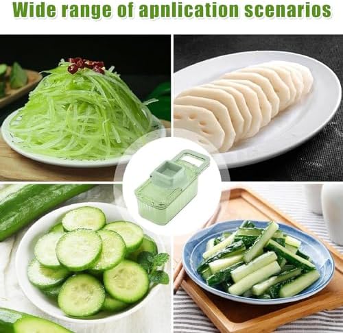 2024 New Multifunctional Food Grater, Six Cutting Tools Round Vegetable Chopper, Chopper Vegetable Cutter, Food Chopper With Container, Vegetable Chopper With Container (1Cutter+6Blades+Drain Basket) - Image 2