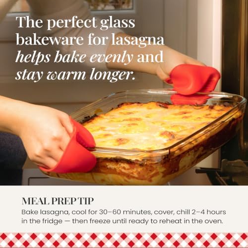 Borosilicate Casserole Dish with Lid Set, Rectangle + Square