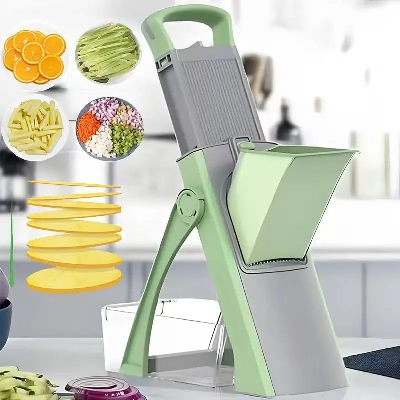 Safe Mandoline Slicer for Kitchen, Standing Vegetable Chopper & Julienne by Unknown