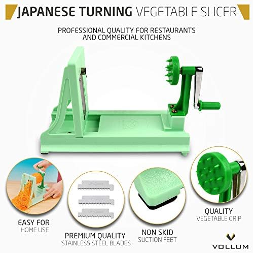Vegetable Spiralizer with 4 Blades Straight and Serrated