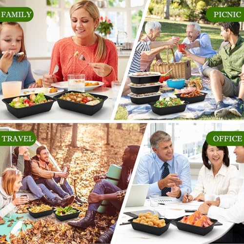 Meal Prep Containers 50 Pack 38oz Reusable, Leakproof Food Storage Containers with Lids, BPA-Free Plastic To Go Take Out Bento Box Stackable Microwave & Freezer Safe