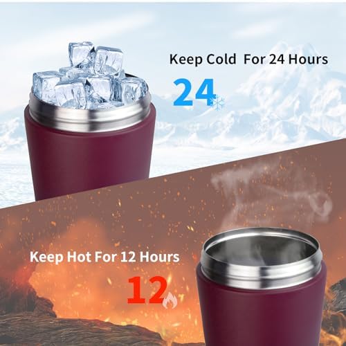 TOOFEEL Stainless Steel Shaker Bottle - 20 oz Double Walled Insulated Protein Shaker Cup, Keeps Cold/Hot for Gym Workout - Image 3