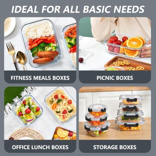 30Pack Glass Meal Prep Containers with Lids Set