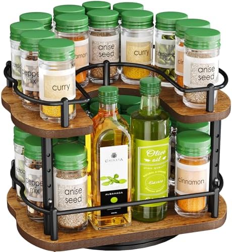 Spice Organization for Cabinet, Lazy Susan Spice Rack, 10 in