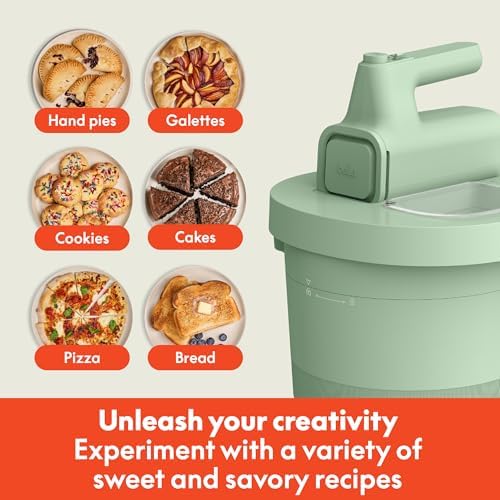 bella 3.5 Qt Hand & Stand Mixer, 2 in 1 Electric Mixer with Bowl, Dough Hook, Whisk & Egg Beater, Multifunctional Handheld Mixer for Baking, 200 Watt, Seaglass - Image 6