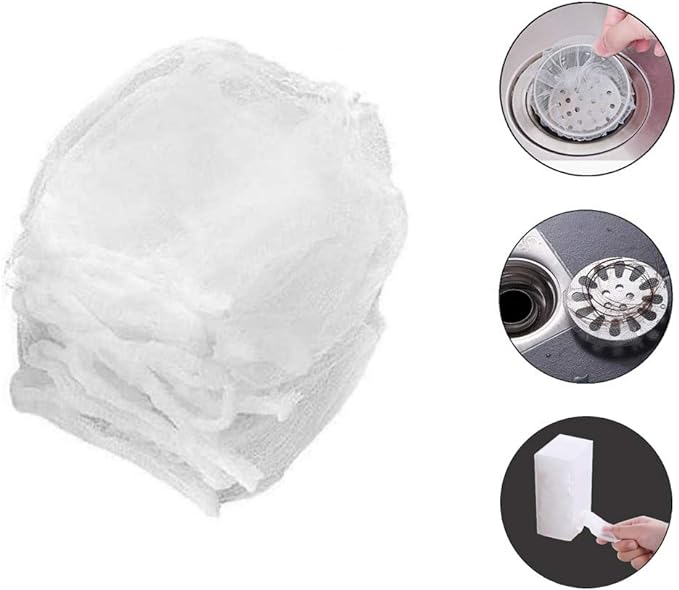 Kitchen Sink Strainer Mesh Bag- 200 PCS Disposable Sink Net Strainer Filter Bags for Sink Drain for Collecting Kitchen Food Waste Leftover Garbage