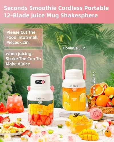 Portable Blender, Personal Blender for Smoothies & Shakes, Cordless, 33oz BPA-Free Vessel, 18000RPM Motor, Leakproof Lid with Sip Spout, USB-C Rechargeable, Easy-to-Clean Parts (Pink) - Image 2