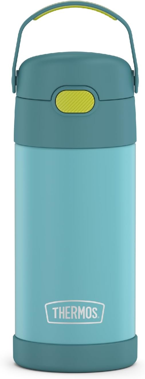 FUNTAINER Water Bottle with Straw, 12oz, Blue/Green