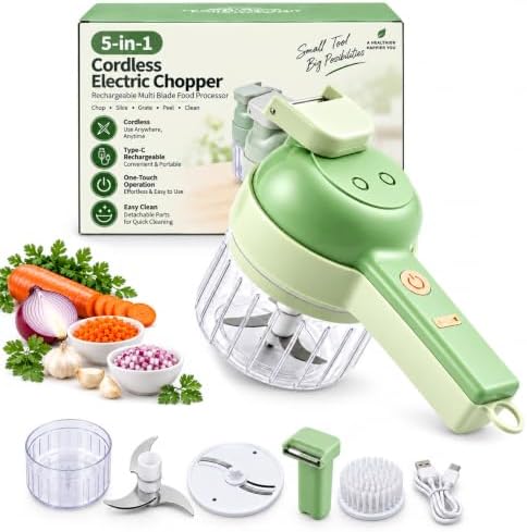 5-in-1 Wireless Electric Vegetable Chopper,Multi-Function Food Processor by Unknown