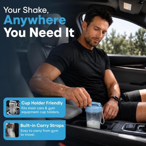 Travel-Friendly Small Shaker Bottle for Protein Shakes, Supplements: 2-Pack - Image 5