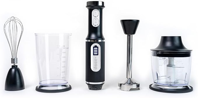 dace DA-CSTICK-BK cordless immersion blender handheld with Long Battery Life USB Chargeable | Cordless Immersion Blender Handheld for Home, Outdoor | On-the-Go Blending