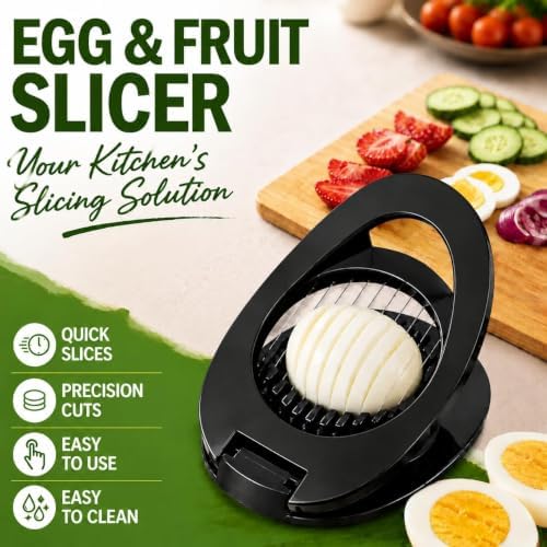 NOVANO Stainless Steel Wire Egg Cutter, Hard Boiled Egg Slicing Gadget, Egg Salad Making Tool, Versatile Kitchen Accessory for Eggs, Avocado, Strawberry, Kiwi Fruit - Image 4
