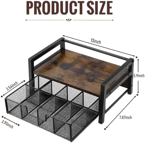 Tea Bag Organizer for Counter, 8 Compartments