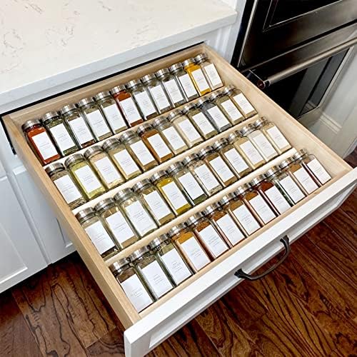 Clear Spice Drawer Organizer, 4 Tier - 2 Set Acrylic Seasoning Rack