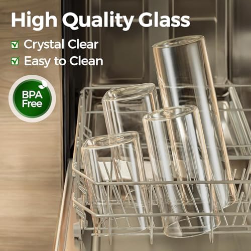 Glass Storage Containers with Lids 1 Qt, Set of 6 Food Storage Jars