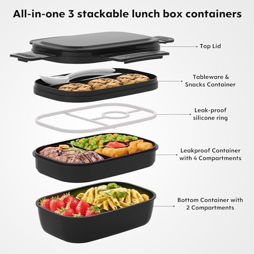 Bento Box Adult, Lunch Box Containers for Men Women