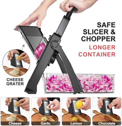 8 IN 1 Upgraded Safe Mandoline Slicer, Multi Vegetable Chopper