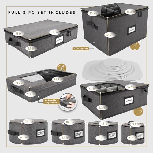 China Storage Containers, 2pc Saucer Box, 24 Felt Pads