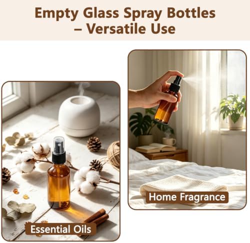 STARSIDE 2oz Amber Glass Spray Bottles 48-Pack with Fine Mist Sprayer - Image 5