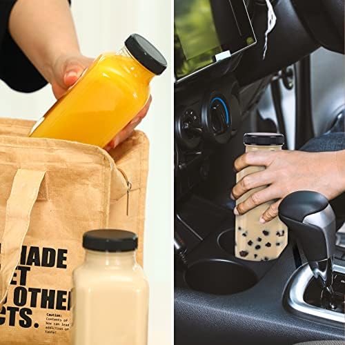 10pcs 16oz Glass Juice Bottles with Lids