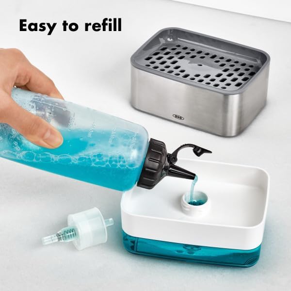 OXO Good Grips Stainless Steel Soap Dispensing Sponge Holder