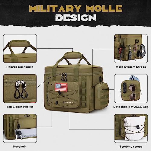 Tactical Lunch Box for Men, Cooler Bag with Detachable MOLLE Bag