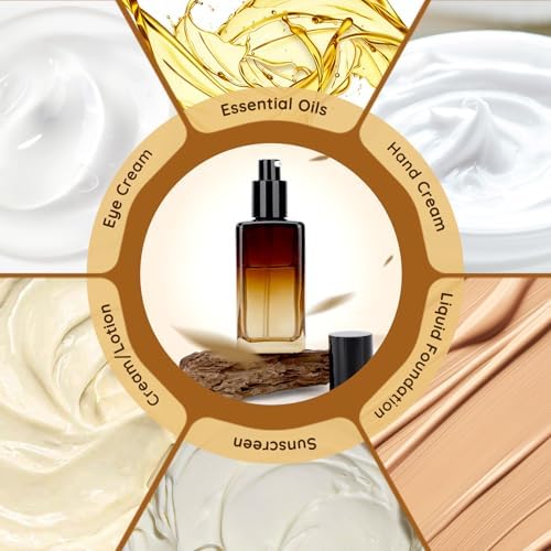 Segbeauty 3.38oz Glass Lotion Dispenser with Pump, 4 Pack Gradient Brown Refillable Cosmetic Containers 100ml Lotion Bottle Travel Size with Pump Empty Container Glass Travel Bottles for Toiletries - Image 3