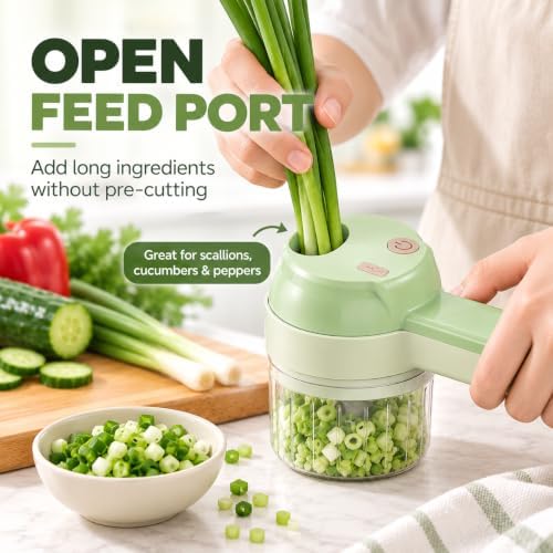 Fine Dice Veggie Chopper, Rechargeable Electric Food Chopper (Green, Gen 3) - Image 3