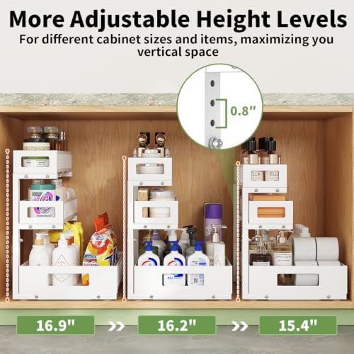 Under Sink Organizer,3-Tier Heavy Duty Pull out Cabinet Organizer Shelf
