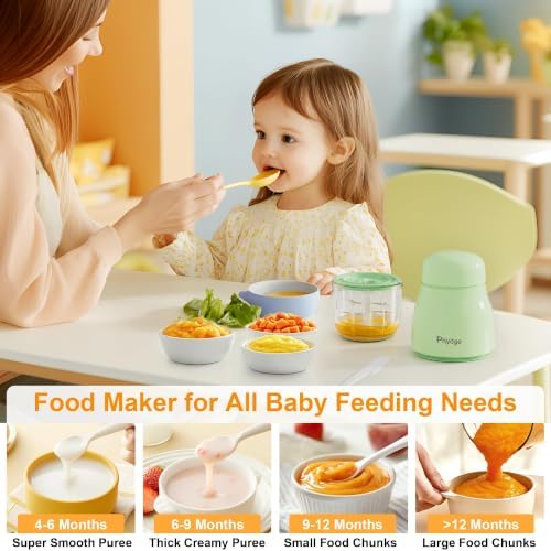 Upgraded Baby Food Maker, 10oz Food Processor with 8 Blades, Quiet Fast Blending, Food-Grade Glass Bowl, BPA-Free, Leak-Proof Sealing Design, Easy to Clean Baby Food - Image 4