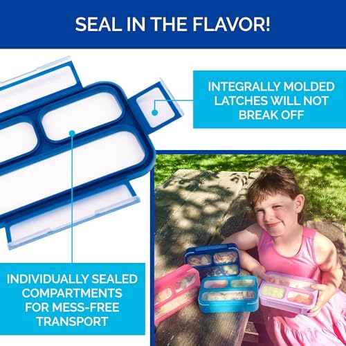 Small Snack Box Containers for Kids Toddlers, Set of 2 (Navy+Blue)