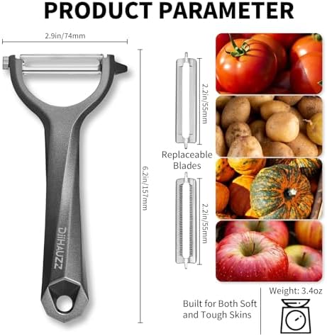 Potato Peeler, Blade Replaceable Aluminum Alloy Vegetable Peeler