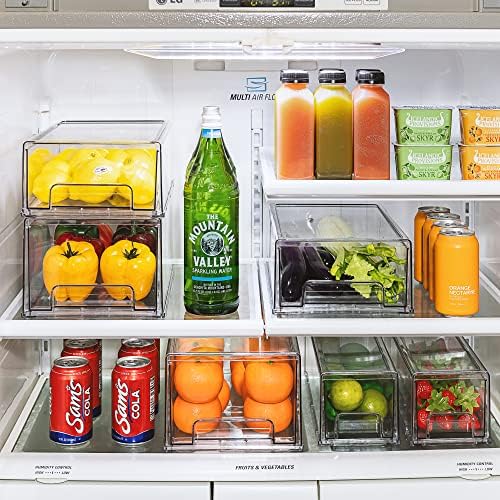 Clear Storage Drawers for Refrigerator & Pantry (Small Wide, 2 Pack)