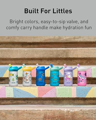 CamelBak Eddy+ Kids Stainless Steel Bite Valve Water Bottle 12oz, Biking
