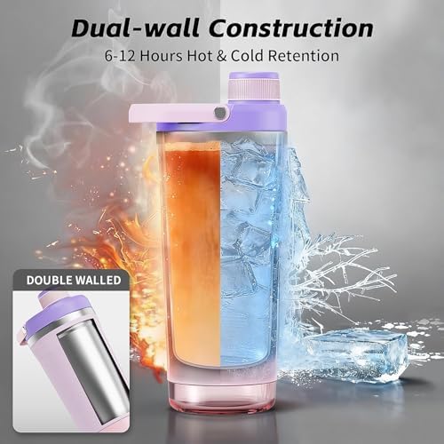 PROCHAIN Insulated Stainless Steel Protein Shaker Bottle, 20oz Metal Mixer - Image 6