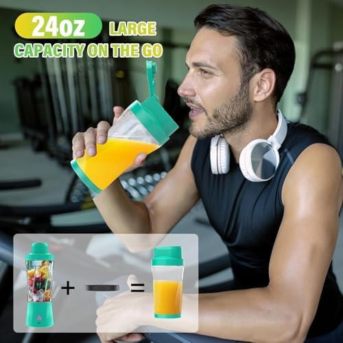 Portable Blender, 360 Watt Personal Blender for Shakes and Smoothies, Green - Image 5