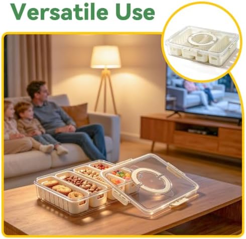 Veggie tray with lid for fridge, Produce Saver Bin with Lid & Handle