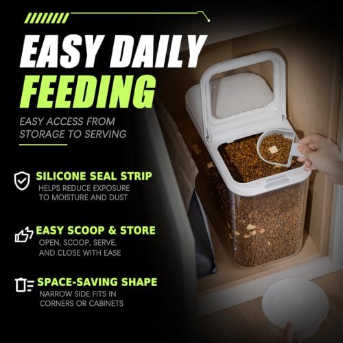 Pet Food Storage Containers With Lids & Scooper