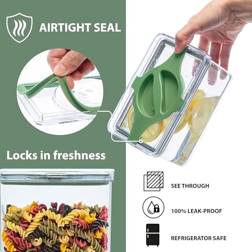 Airtight Pantry Storage Container 5 PC Set, Twist-Lock Lid Sand