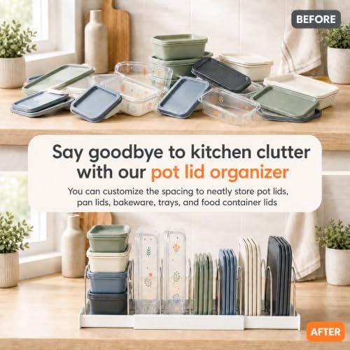 Expandable Pots and Pans Organizer Under Cabinet, 2 Pack