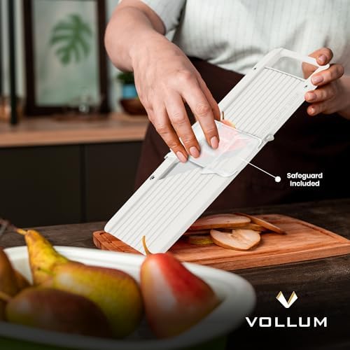 Vollum Wide Japanese Mandoline Slicer for Kitchen – Professional Slicer Vegetable Cutter with Interchangeable Stainless Steel Blades – Food Manual Slicer Handheld Mandoline Slicer - Image 4