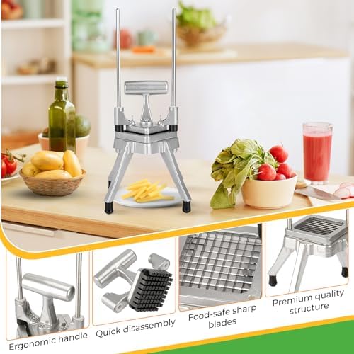 Commercial Vegetable Chopper & French Fry Cutter, 3-Blade Dicer