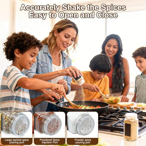 48 Gold Spice Jars with Labels, 4oz Seasoning Jars for Cabinets, Drawers