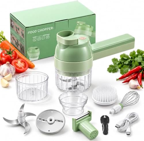 5-in-1 Wireless Handheld Electric Vegetable Chopper (Green) by BetterFindsBetterLiving