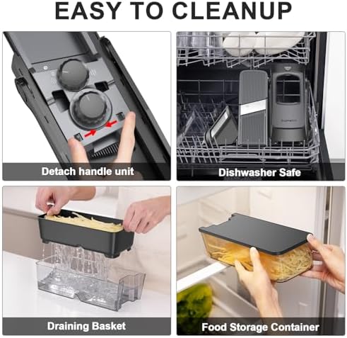 8 IN 1 Upgraded Safe Mandoline Slicer, Multi Vegetable Chopper
