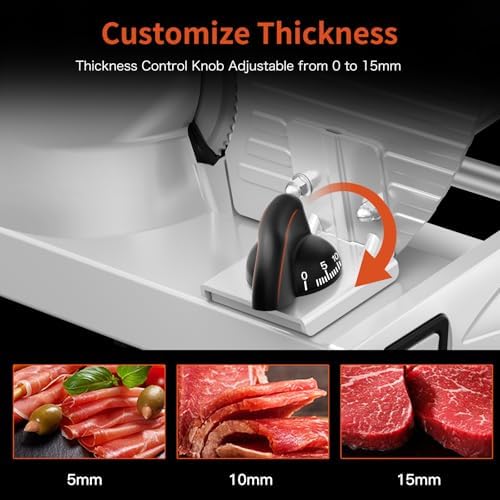 Meat Slicer Machine for Home, 200W Food Slicer with Two 7.5" Blades